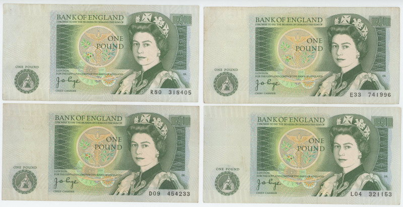 Great Britain Bank of England 4 x 1 Pound 1978 - 1981 (ND)
P# 377a, N# 202356; ...