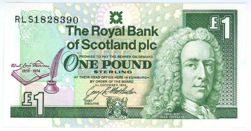 Scotland 1 Pound 1994 Commemorative issue
P# 358a, N# 214061; # RLS 1828390; Ce...