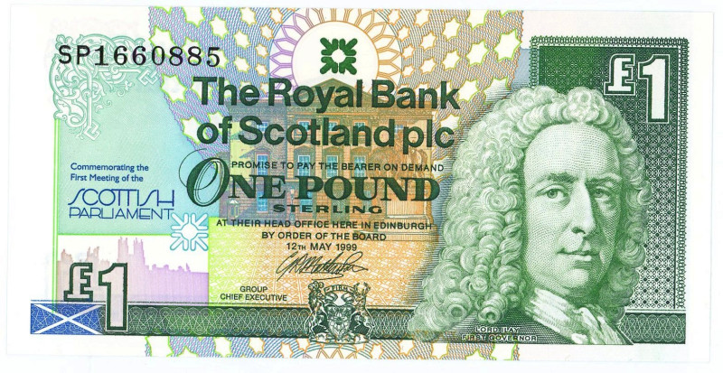 Scotland 1 Pound 1999 Commemorative issue
P# 360, N# 207079; # SP 1660885; Firs...