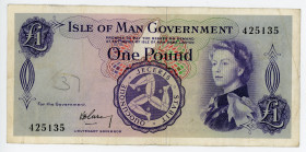 Isle of Man 1 Pound 1961 (ND)
P# 25a, N# 229093; #425135; Sign.1; VF