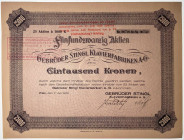 Austria Wien Gebruder Stingl Klavierfabriken AG Share for 25000 Kronen 1922
# 726 - 750; XF