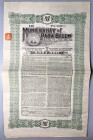 Brazil Municipality of Pará (Belem) 5%b Funding Bond for £10 1915
# 1102; Very large format, folds, text in English and French, rest of coupons attac...