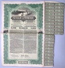 Japan Ville de Tokyo5 % Loan of 1912 for 500 Francs 1912
# 186511; bilingual: French, English, some coupons remaining, folds, nice vignette with view...