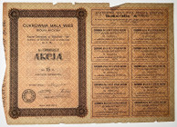 Poland Mala Wes Sugar's Fabric Share for 15 Zlotych 1927
# 593; With coupons; XF
