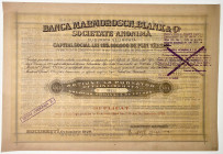 Romania Bucharest Banca Marmorosch, Blanc & Co. Share for 500 Lei 1920
# 192; With coupons; VF