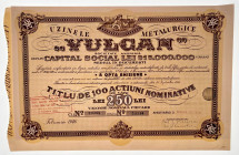 Romania Bucharest "Vulcan" Share for 250 Lei 1946
# 711001 - 711100; With coupons; XF