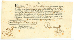 Spain Valladolid Cheque for 191,2 reales vellon 1798
printed document with hand-written details; VF
