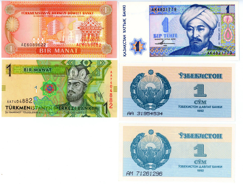 Asia Lot of 5 Banknotes 1992 - 2009
Various Countries, Denominations, Dates & C...