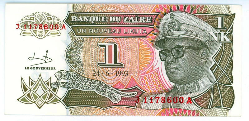 Zaire 1 Nouveau Likuta 1993
P# 47a, UNC