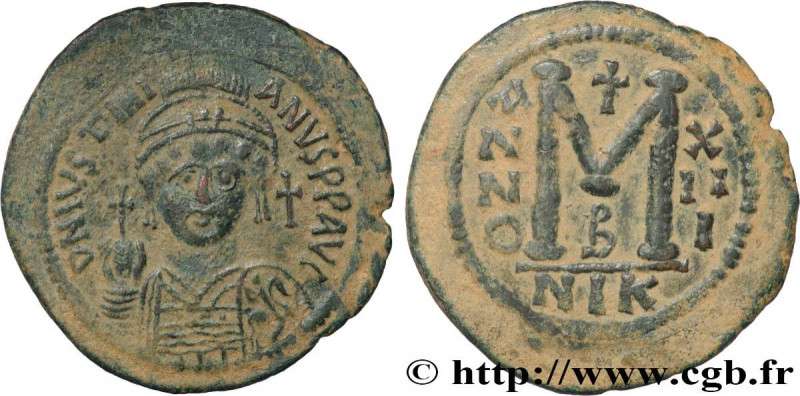 JUSTINIAN I
Type : Follis 
Date : an 13 
Mint name / Town : Nicomédie 
Metal : c...