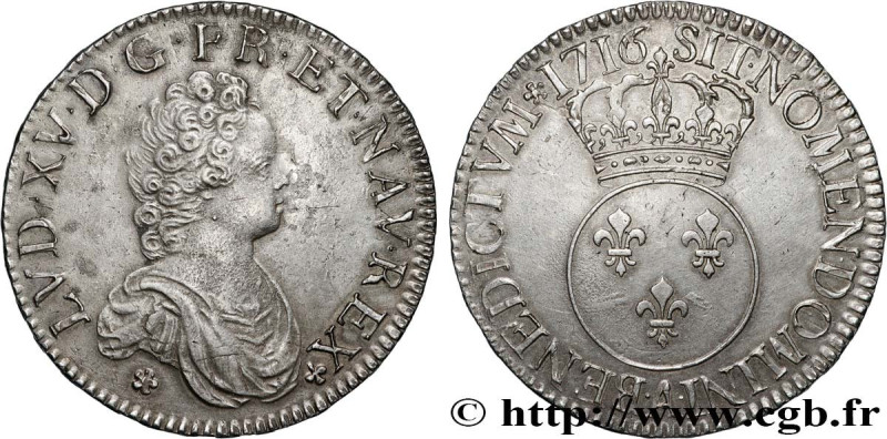 LOUIS XV THE BELOVED
Type : Écu dit "vertugadin" 
Date : 1716 
Mint name / Town ...