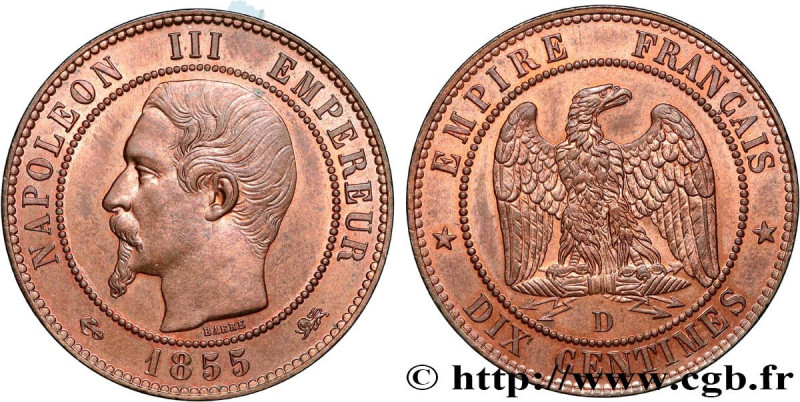 SECOND EMPIRE
Type : Dix centimes Napoléon III, tête nue 
Date : 1855 
Mint name...