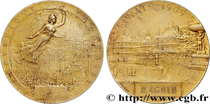 III REPUBLIC
Type : Médaille, Sénat 
Date : 1909 
Metal : gold plated silver 
Mi...