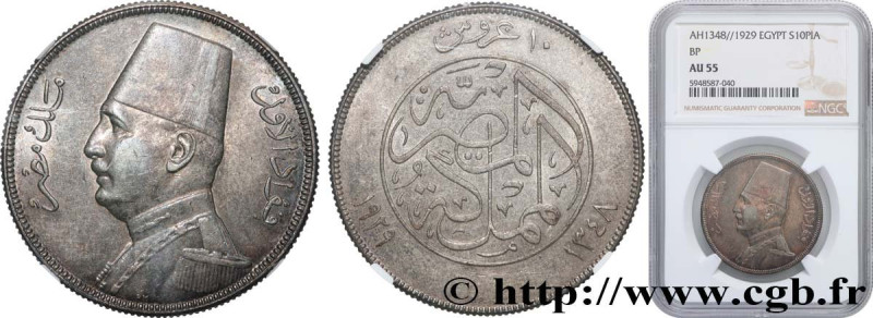 EGYPT
Type : 10 Piastres Roi Fouad AH1348 
Date : 1929 
Mint name / Town : Budap...