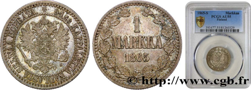 FINLAND
Type : 1 Markka 
Date : 1865 
Mint name / Town : Helsinki 
Quantity mint...