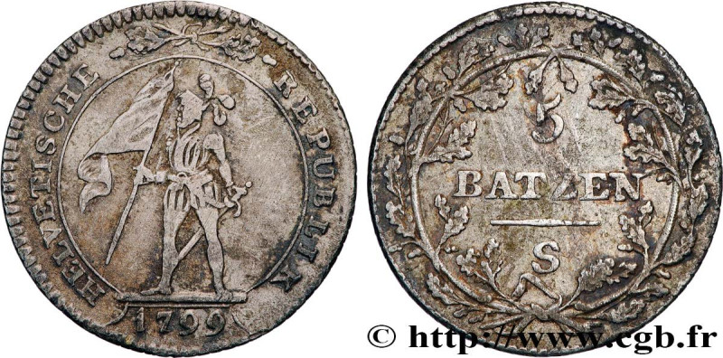 SWITZERLAND - HELVETIC REPUBLIC
Type : 5 Batzen 
Date : 1799 
Mint name / Town :...