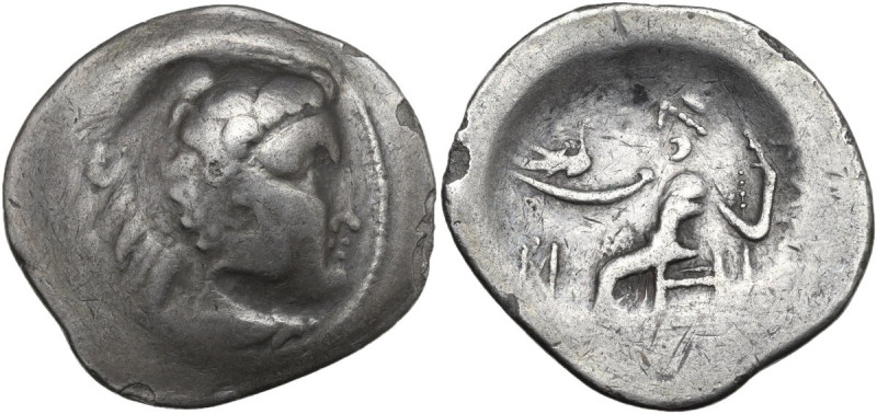 Celtic World. Celtic, Eastern Europe. Uncertain tribe. AR Tetradrachm, imitating...