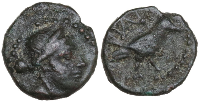 Sicily. Panormos. AE 10.5 mm, 2nd-early 1st century BC. Obv. Head of Aphrodite r...