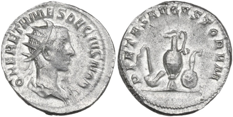 Herennius Etruscus as Caesar (249-251). AR Antoninianus. Struck under Trajan Dec...