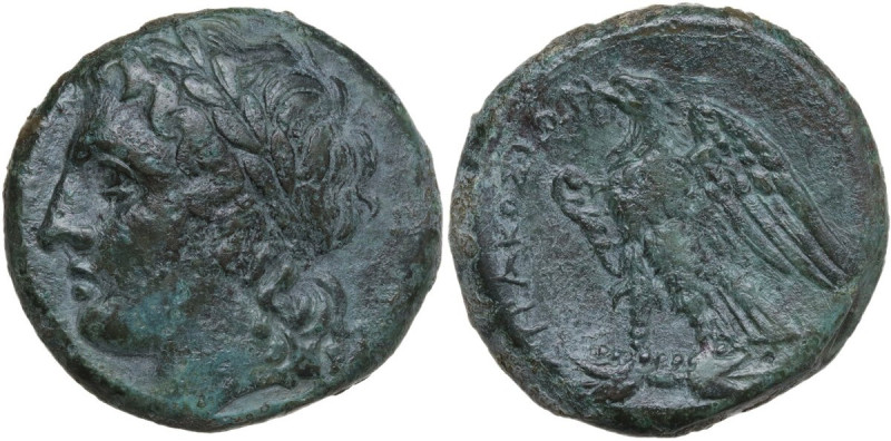 Sicily. Syracuse. Hiketas II (287-278 BC). AE Litra. Struck c. 283-279 BC. Obv. ...