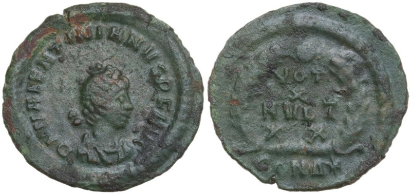 Valentinian II (375-392). AE 14 mm, Constantinople mint, 378-383 AD. Obv. DN VAL...