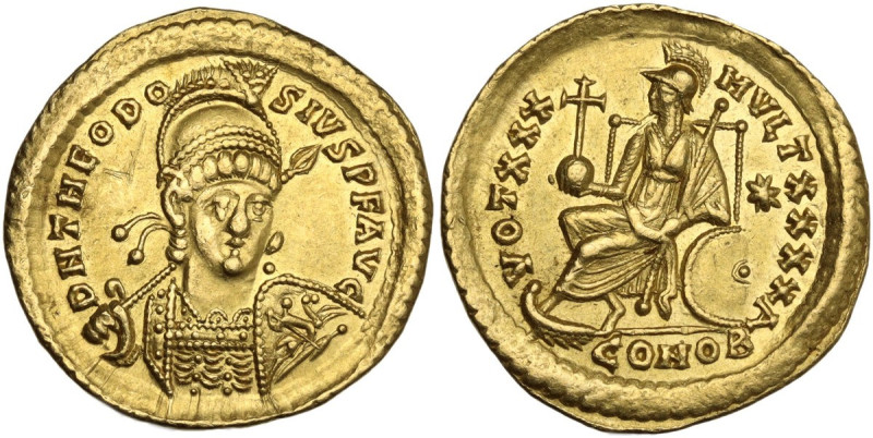 Theodosius II (402-450). AV Solidus, Constantinople mint, 430-440 AD. Obv. DN TH...