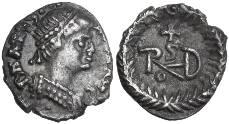 Ostrogothic Italy, Theoderic (493-526). AR Quarter Siliqua in the name of Anasta...