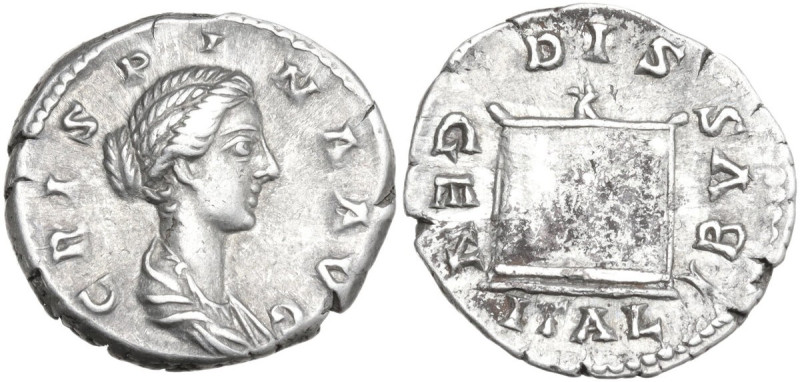 Crispina, wife of Commodus (died 183 AD). AR Denarius, before 183 AD. Obv. CRISP...