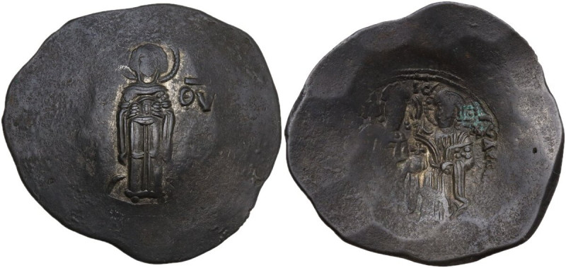 Andronicus I Comnenus (1183-1185). BI Aspron Trachy. Constantinople mint. Obv. M...