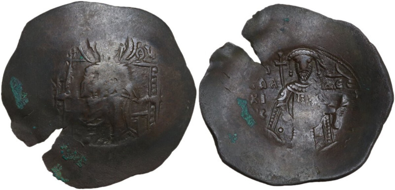 Isaac II Angelus (1185-1195). BI Aspron Trachy, Constantinople mint. Obv. The Vi...