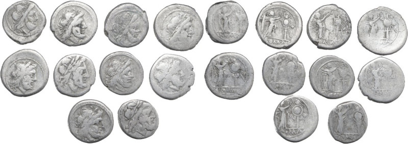 Roman Republic. Multiple lot of ten (10) unclassified AR Victoriatii.