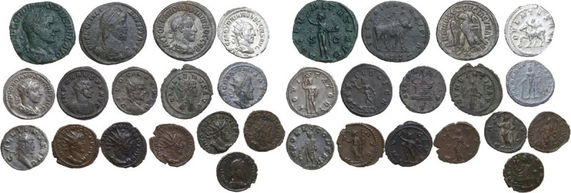 Roman Empire. Multiple lot of sixteen (16) unclassified AR/AE coins. AR/AE.