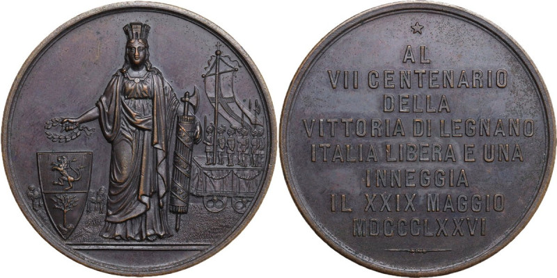 Medaglia 1876 per il VII centenario della Vittoria di Legnano. AE. 47.00 mm. SPL...