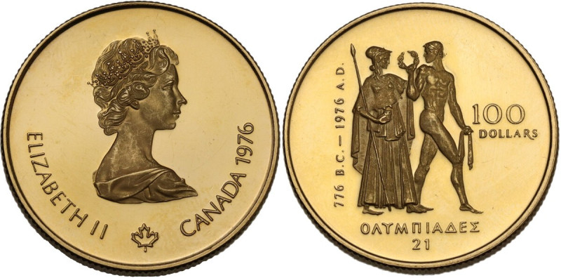 Canada. Elizabeth II (1952 -). 100 Dollars 1976 Montreal Olympic Games. KM 116; ...