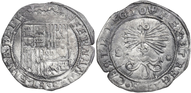 Spain. Catholic Kings (1474-1504). Real, Sevilla mint. Cal. 415. AR. 3.30 g. 27....