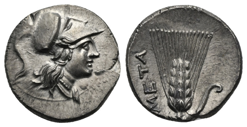 LUCANIA, Metapontion. Hannibalic occupation. Circa 215-207 BC. Half Shekel (Silv...