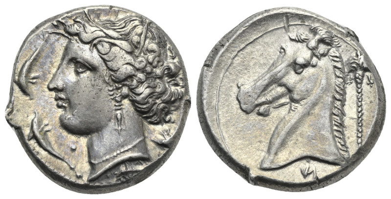 SICILY. Siculo-Punic. Entella. Tetradrachm (Silver, 24.5 mm, 17.04 g). Circa 320...