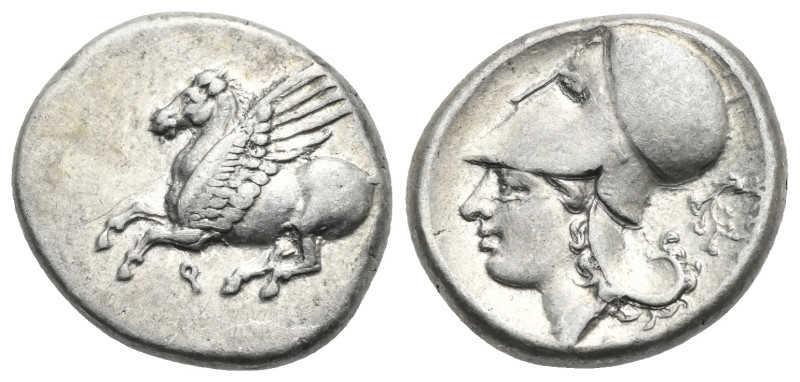 CORINTHIA. Corinth. Circa 375-300 BC. Stater (Silver, 21 mm, 8.53 g). Ϙ Pegasos ...