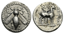 IONIA. Ephesos. Circa 202-133 BC. Drachm (Silver, 17.00 mm, 4.02 g). Metras magistrate. Bee with straight wings; on the sides, E – Φ; all within dotte...