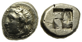 IONIA. Phocaea. Circa 477-388 BC. Sixth-stater or hekte (Electrum, 10.00 mm, 2.54 g). Head of Io to left, hair bound with taenia, horn above temple; b...