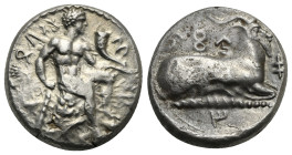CYPRUS. Salamis. Evagoras I, circa 411-374 BC. Stater (Silver, 22 mm, 11.04 g). 'e-u-wa-ko-ro' (in Cypriot) Herakles seated right on rock draped with ...