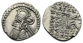 KINGS OF PARTHIA. Vologases IV, circa AD 147-191. Drachm (Silver, 17.00 mm, 3.59 g). Ekbatana. Diademed bust of Vologases IV to left, with long beard,...