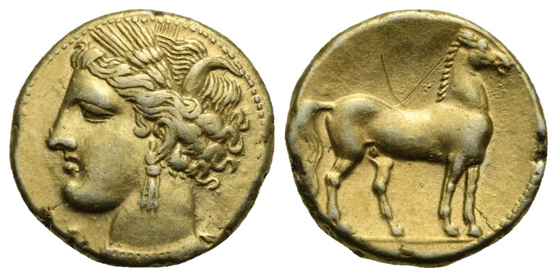 ZEUGITANIA. Carthage. Circa 290-270 BC. Stater (Electrum, 19 mm, 7.43 g). Head o...