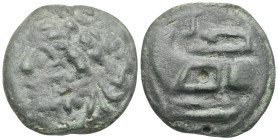 Anonymous. Circa 215-212 BC. Semis (Bronze, 40 mm, 51.03 g). Roma. Laureate head of Saturn left; S (mark of value) to right; all on a raised disk. Rev...