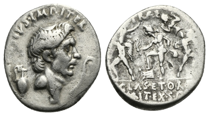 Sextus Pompeius, 37-36 BC. Denarius (Silver, 18.50 mm, 3.74 g). Uncertain Sicili...