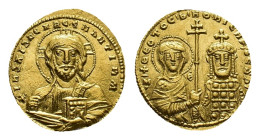 Nicephorus II Phocas, 963-969. Histamenon Nomisma (Gold, 19.69 mm, 4.43 g). Constantinopolis, circa 963-969. +Ihs XIS RЄX’ RЄζNANTIhm Bust of Christ P...