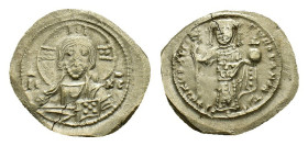 Nicephorus III Botaniates, 1078-1081. Tetarteron Nomisma (Electrum, 22.42 mm, 4.05 g). Constantinopolis. Bust of Christ Pantocrator facing, with cross...