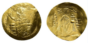 Alexius I Comnenus, 1081-1118. Hyperpyron (Gold, 26.78 mm, 4.45 g). Thessalonica, post-reform issue, circa 1092-1118. +KEPO HΘЄI Christ Pantocrator ni...