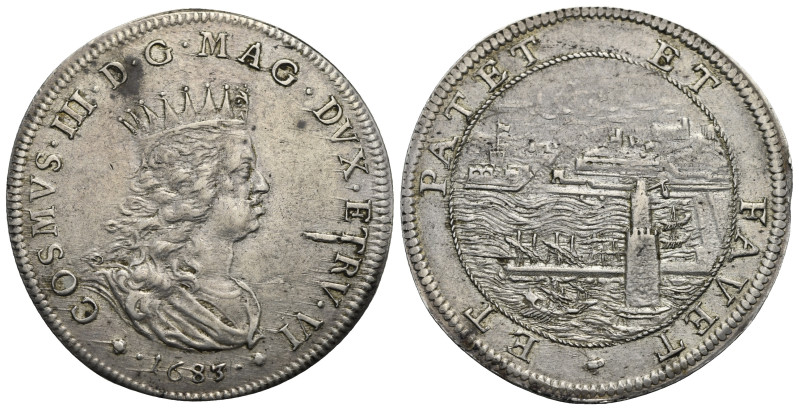 Livorno. Cosimo III de’Medici, 1670-1723. Tollero 1683 (Silver, 43 mm, 26.99 g)....