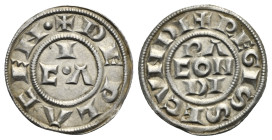 Piacenza. In the name of Conrad II (1140-1313). Grosso. (Silver, 20.50 mm, 1.82 g). REGIS SECVNDI In the field, RA CON DI on three lines. Rev. DE PLAC...